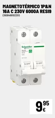 Schneider - Magnetotermico 1P&N 16A C 230V 6000A RESI9