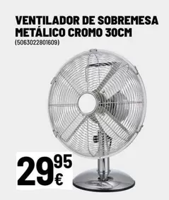 Ventilador De Sobremesa Metálico Cromo 30cm