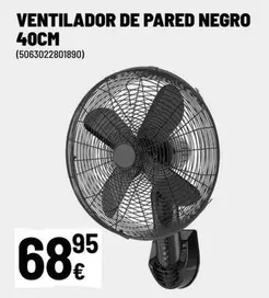 Ventilador De Pared Negro 40cm