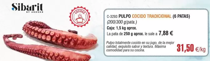 Sibarit - Pulpo Cocido Tradicional