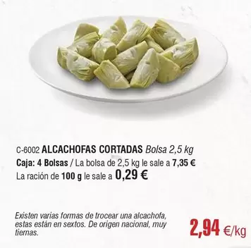 origen - Alcachofas Cortadas