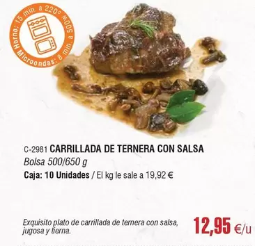 Carrillada De Ternera Con Salsa