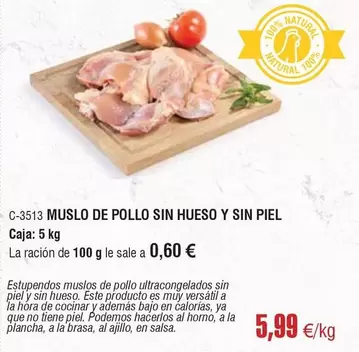 Muslo De Pollo Sin Hueso Y Sin Piel
