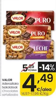 Valor - Chocolates Senalizados