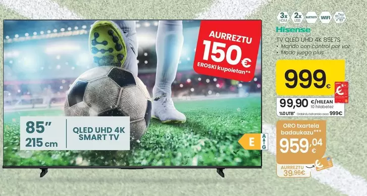 Hisense - Tv Qled 4k 85e7s