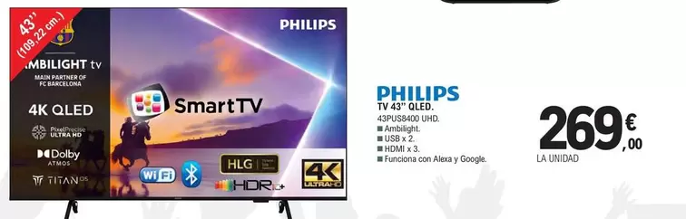 Philips - Tv 43" Qled