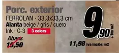 Ferrolan - Porc. Exterior Alanta Beige/Gris/Cuero