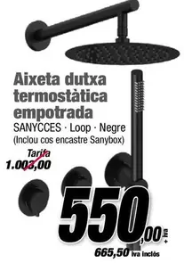 Aixeta Dutxa Termostàtica Empotrada