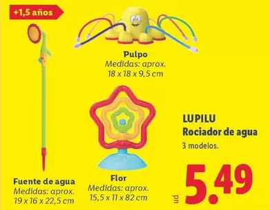 Lupilu - Fuente De Agua/Flor/Pulpo/Rociador De Agua    