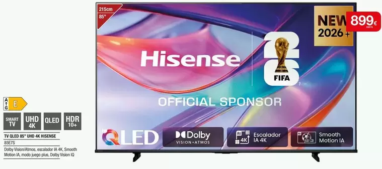 Hisense - Tv QLED 85" UHD 4K 85E7S