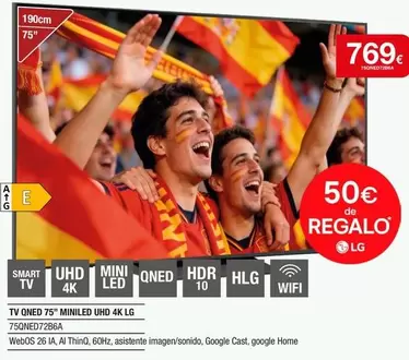 LG - Tv QNED 75" Miniled UHD 4K 75QNED72B6A