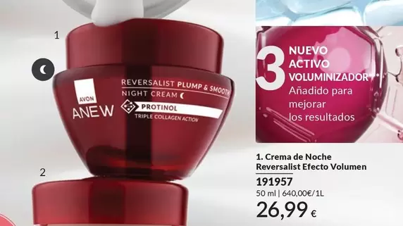 Avon - Crema De Noche Reversilist Efecto Volumen 191957
