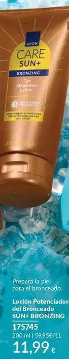 Avon - Loción Potenciador Del Bronceado Sun + Bronzing