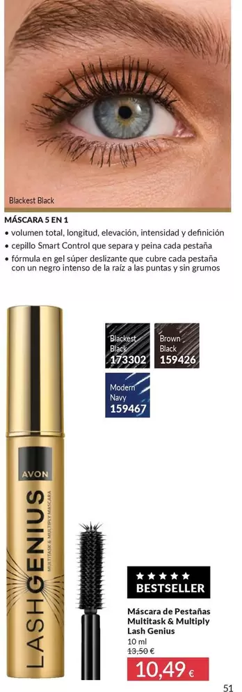Avon - Máscara De Pestañas Multitask & Multiply Lash Genius