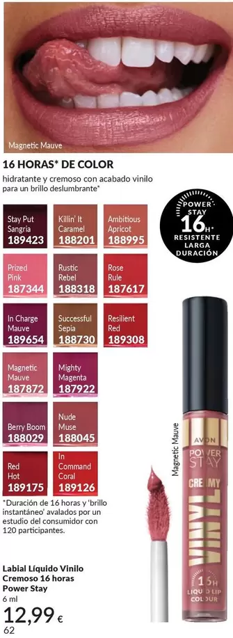 Avon - Lapiz Líquido Vinilo Cremoso 16 Horas Power Stay