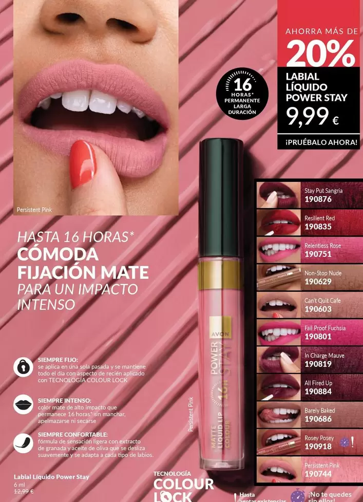 Avon - Labial Líquido Power Stay