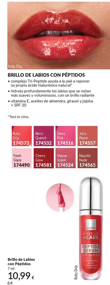 Avon - Brillo De Labios Con Peptidos