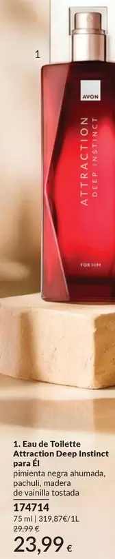 Avon - Eau De Toilette Attraction Deep Instinct Para Él