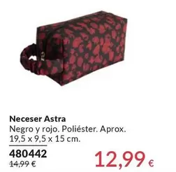 Neceser Astra Negro Y Rojo. Poliéster