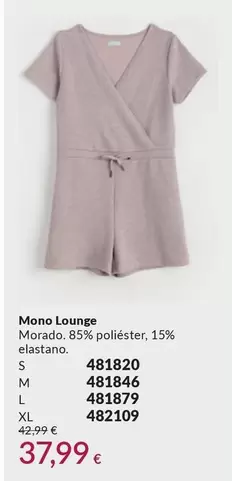 Mono Lounge Morando. 85% Poliéster, 15% Elastano