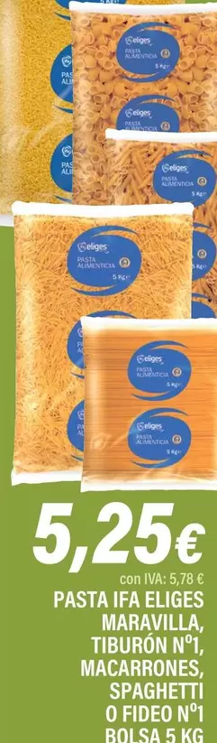 Ifa Eliges - Pasta Maravilla, Tiburón N°1, Macarrones, Spaghetti O Fideo No1