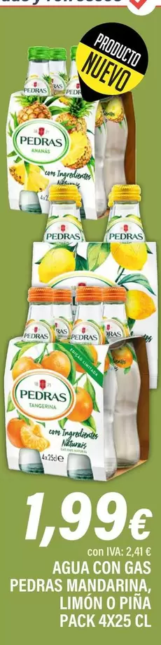 Pedras - Agua Con Gas Mandarina, Limon O Pina