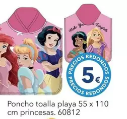 Poncho Toalla Playa 55x110cm Princesas