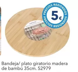 Bandeja/Plato Giratorio Madera De Bambú 35cm