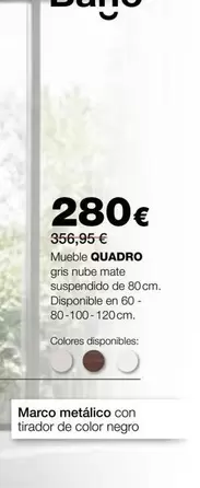 Baho - Mueble Quadro Gris Nube Mate