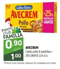 Gallina Blanca - Avecrem Caldo Pollo 8 Pastillas + 25% Gratis