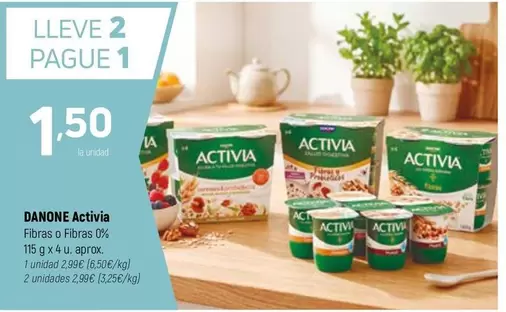 Danone - Activia Fibras O Fibras 0%