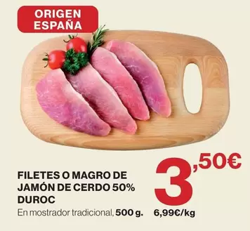 duroc - Filetes O Magro De Jamon De Cerdo 50% Duroc