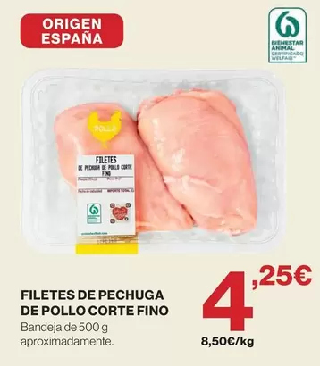 origen - Filetes De Pechuga De Pollo Corte Fino
