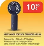 Orbegozo - Ventilador Portátil Hf2100