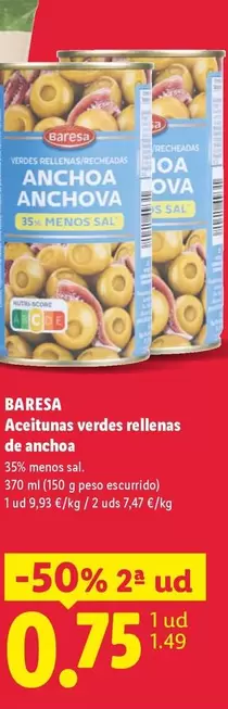 Baresa - Aceitunas Verdes Rellenas De Anchoa