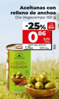 Dia Vegecampo - Aceitunas Con Relleno De Anchoa 
