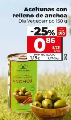 Dia Vegecampo - Aceitunas Con Relleno De Anchoa 