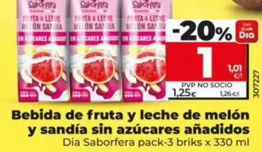 Dia Saborfera - Bebida De Fruta Y Leche De Melon Y Sandia Sin Azucares Anadidos