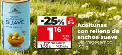 Dia Vegecampo - Aceitunas Con Relleno De Anchoa Suave
