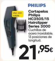 Philips - Cortapelos  Hc3505/15 Hairclipper Series 3000