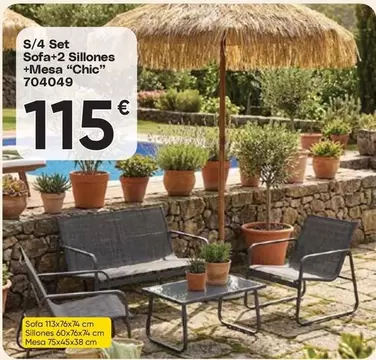 Sofa+2 Sillones + Mesa "chic"