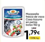 Mozzarella Fresca De Vaca Casa Azzurra En Perlas