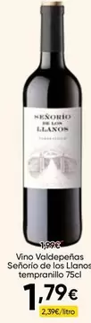 Señorío de los Llanos - Vino Valdepenas Señorio De Los Llanos Tempranillo