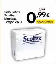Scottex - Servilletas Blancas 1 Capa 64 U