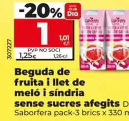 Dia Soberfera - Bebida De Fruta Y Leche De Melon Y Sandia Sin Azucares Anadidos