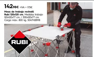Rubi - Mesa De Trabajo Rectractil