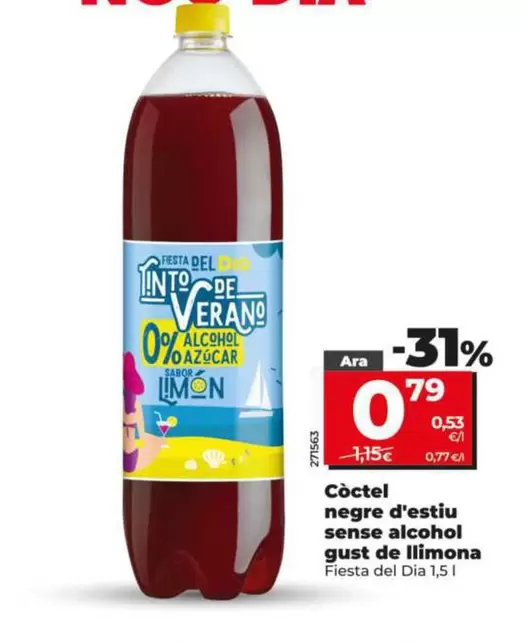 Fiesta Del Dia - Tinto De Verano Sin Alcohol Sabor LimOn 
