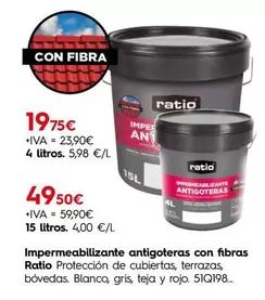 Ratio - Impermeabilizante Antigoteras Con Fibras