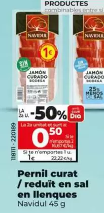 Navidul - Jamon Curado Reducido En Sal En Lonchas 