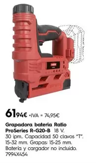 Ratio - Grapadora Batería Proseries R-g20-b